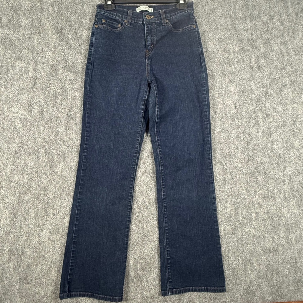 Levis Perfectly Slimming Boot Cut 512 Jeans Dark Wash Denim 8 Stretch Retro Chic - Picture 3 of 11